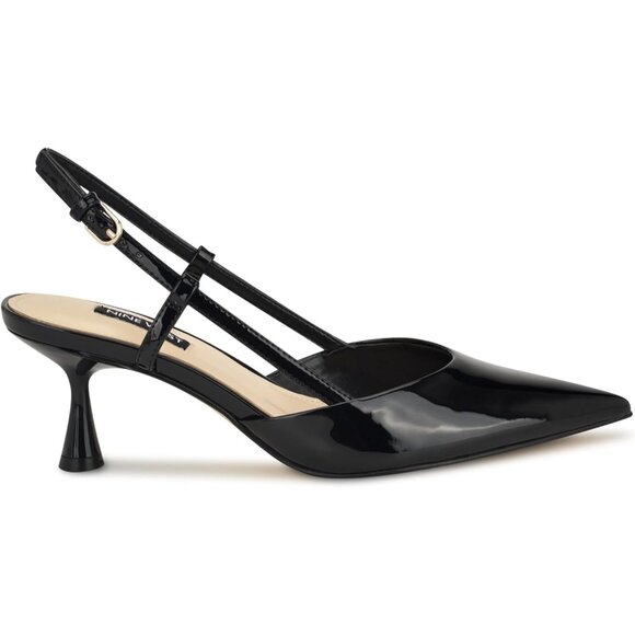 Nine West Womens Black 001 Leather Pointed Closed Toe Ankle Buckle Rhonda Pumps - Picture 6 of 6